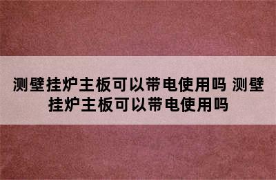 测壁挂炉主板可以带电使用吗 测壁挂炉主板可以带电使用吗